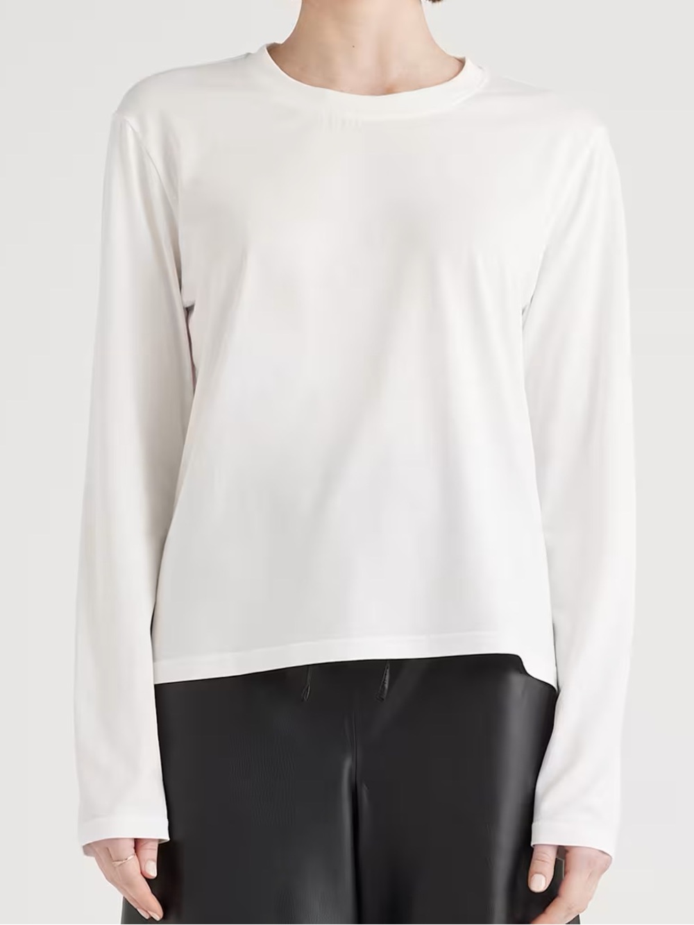 Quince NWT Cotton Modal Relaxed Long Sleeve Tee XL White